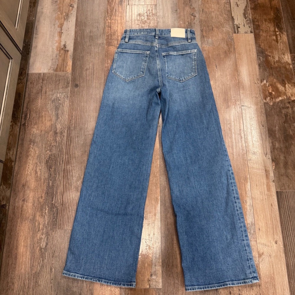 PAIGE Anessa 31 High Rise Wide Leg Utility Pocket Jeans Size 26 Blue Full Length - Picture 7 of 12